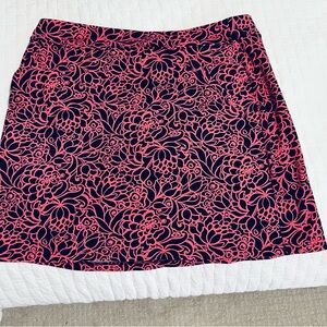 Talbots Pink and Black Floral Pickleball Skort